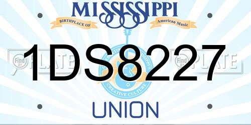 1DS8227 Mississippi License Plate
