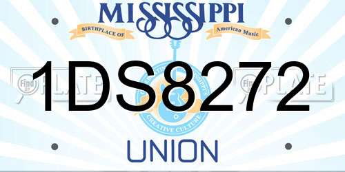 1DS8272 Mississippi License Plate