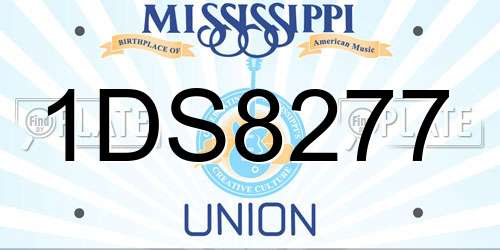 1DS8277 Mississippi License Plate