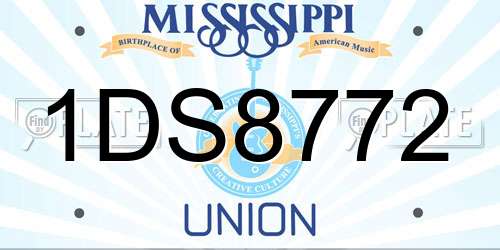 1DS8772 Mississippi License Plate