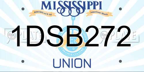 1DSB272 Mississippi License Plate