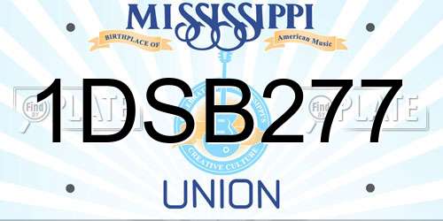 1DSB277 Mississippi License Plate