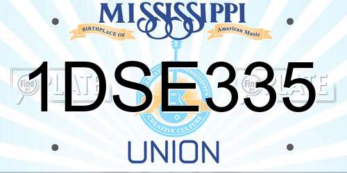 1DSE335 Mississippi License Plate