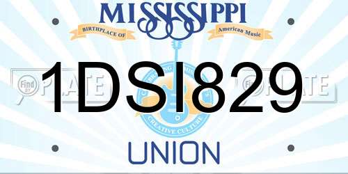 1DSI829 Mississippi License Plate