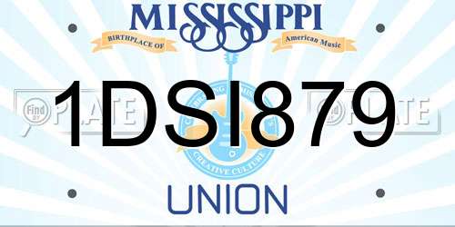 1DSI879 Mississippi License Plate