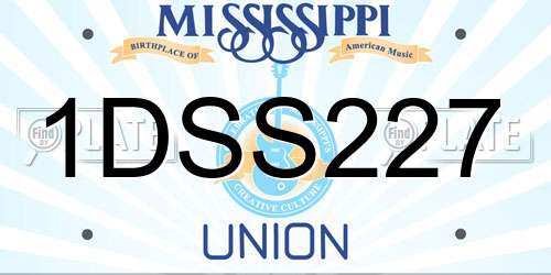 1DSS227 Mississippi License Plate