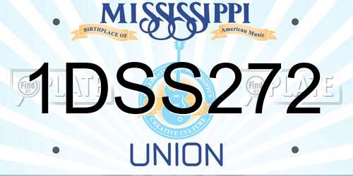 1DSS272 Mississippi License Plate