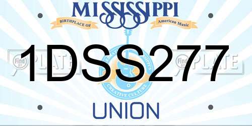 1DSS277 Mississippi License Plate