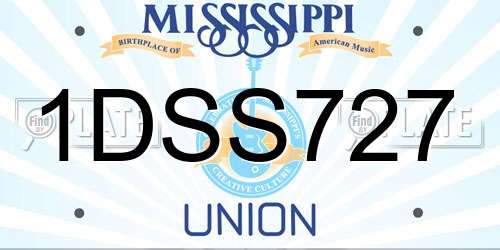 1DSS727 Mississippi License Plate