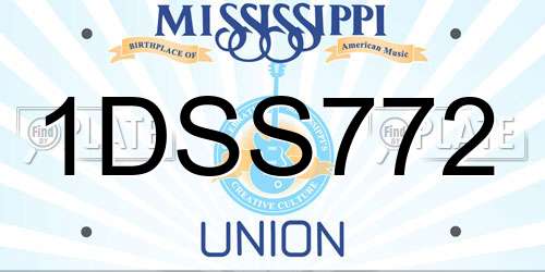 1DSS772 Mississippi License Plate