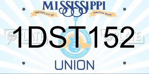 1DST152 Mississippi License Plate