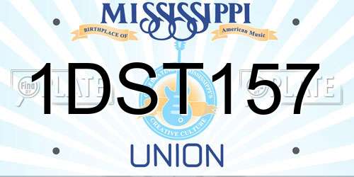 1DST157 Mississippi License Plate