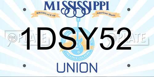 1DSY52 Mississippi License Plate