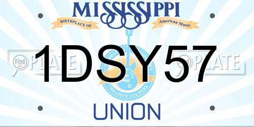 1DSY57 Mississippi License Plate