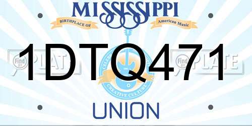 1DTQ471 Mississippi License Plate
