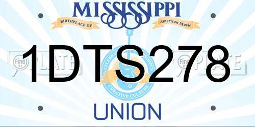1DTS278 Mississippi License Plate