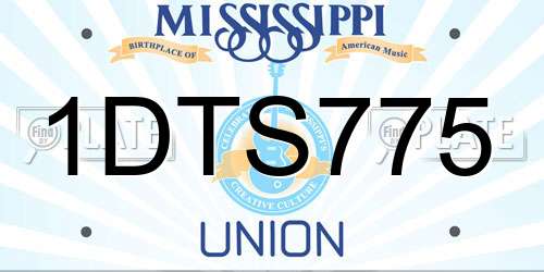 1DTS775 Mississippi License Plate