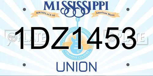 1DZ1453 Mississippi License Plate