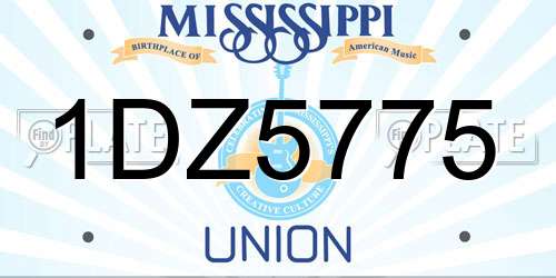 1DZ5775 Mississippi License Plate