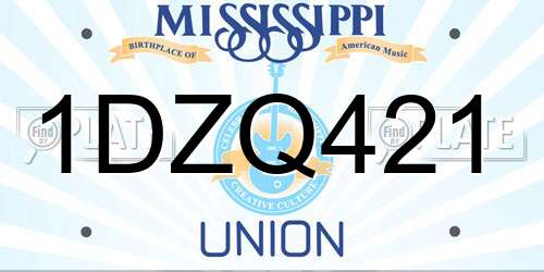 1DZQ421 Mississippi License Plate