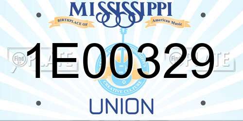 1E00329 Mississippi License Plate