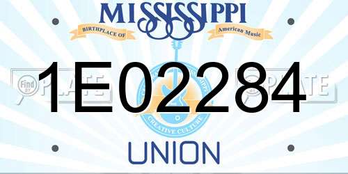 1E02284 Mississippi License Plate