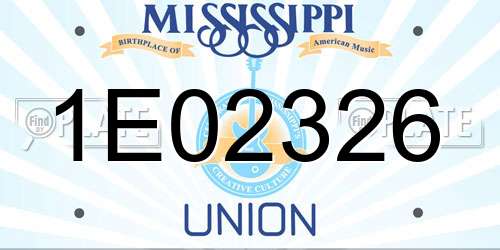 1E02326 Mississippi License Plate