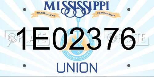 1E02376 Mississippi License Plate