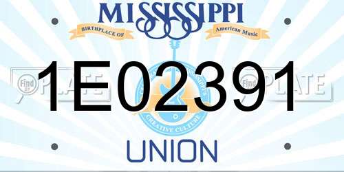 1E02391 Mississippi License Plate
