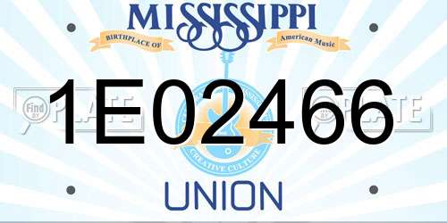 1E02466 Mississippi License Plate