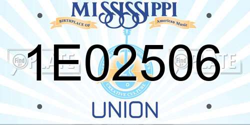 1E02506 Mississippi License Plate