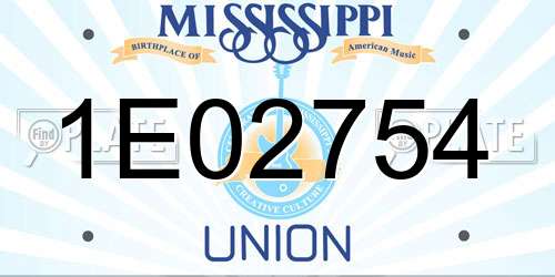 1E02754 Mississippi License Plate