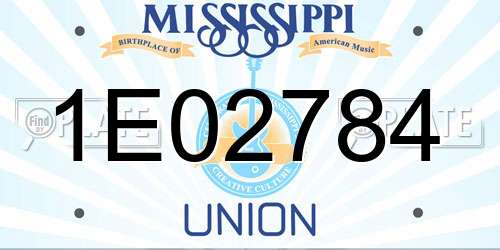 1E02784 Mississippi License Plate