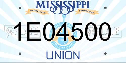 1E04500 Mississippi License Plate