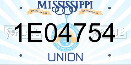 1E04754 Mississippi License Plate