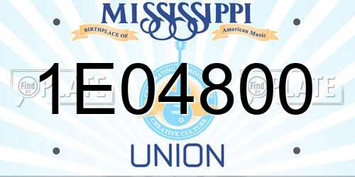 1E04800 Mississippi License Plate