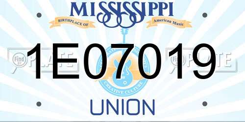 1E07019 Mississippi License Plate