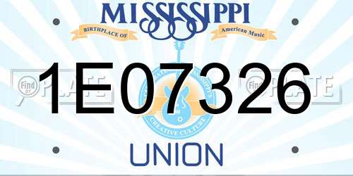 1E07326 Mississippi License Plate