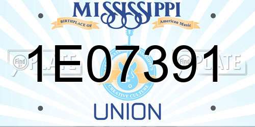 1E07391 Mississippi License Plate