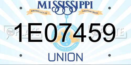 1E07459 Mississippi License Plate