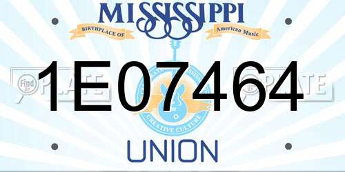 1E07464 Mississippi License Plate