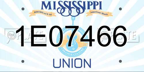 1E07466 Mississippi License Plate