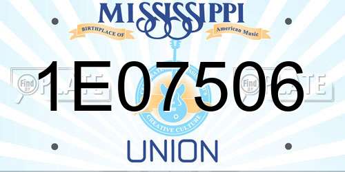 1E07506 Mississippi License Plate