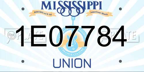 1E07784 Mississippi License Plate