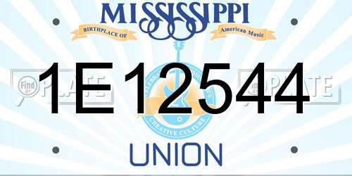 1E12544 Mississippi License Plate