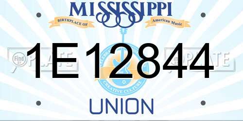 1E12844 Mississippi License Plate