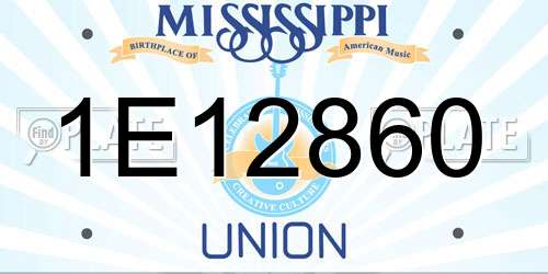 1E12860 Mississippi License Plate