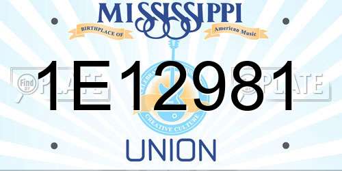 1E12981 Mississippi License Plate