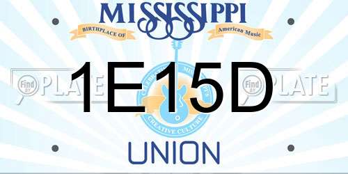 1E15D Mississippi License Plate