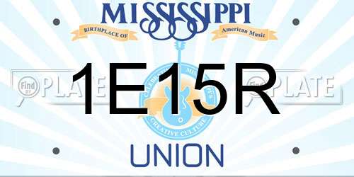 1E15R Mississippi License Plate